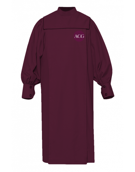 Personalised Adult Union Choir Robe in Maroon Red