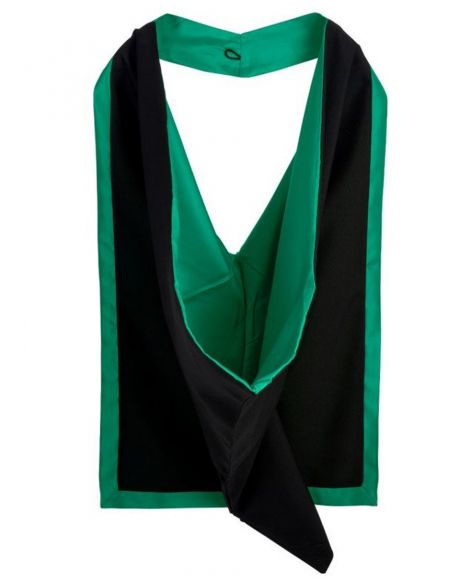 Full Shape Academic Hood-Black & Emerald Green