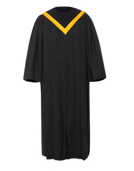 Adult Luxoria Choir Robe with V-Neckline in Black