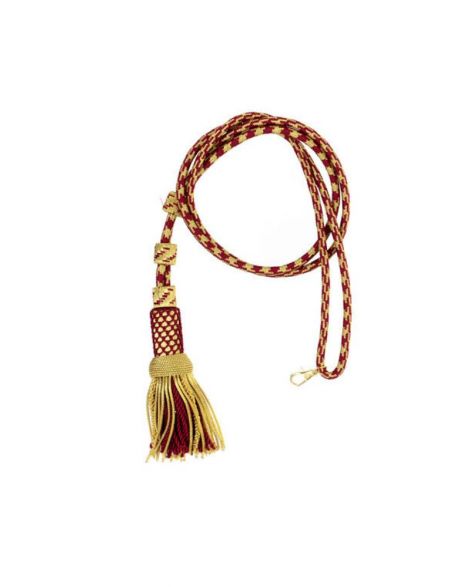 Pectoral Cross Cord with Tassel Burgundy and Gold