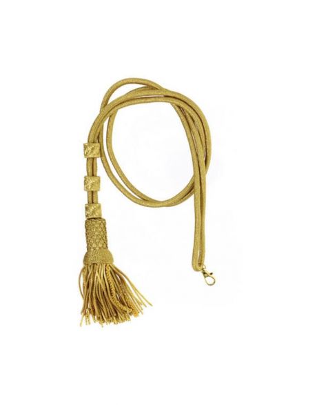 Pectoral Cross Cord with Tassel in Gold