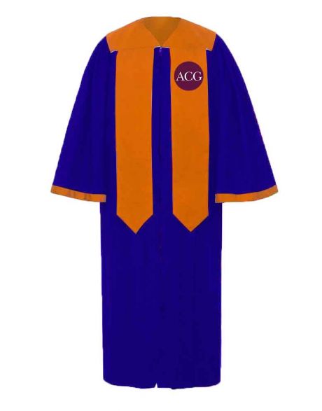 Personalised Adult Luxoria Classical Choir Robe in Royal Blue
