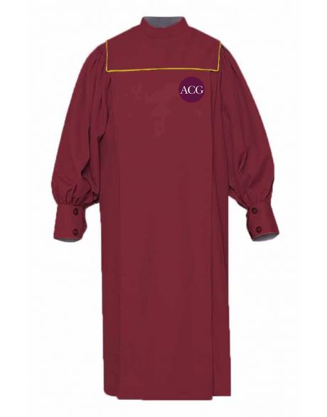 Personalised Adult Union Choir Robe in Maroon Red