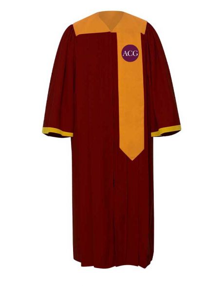 Personalised Adult Winners Choir Robe in Maroon Red