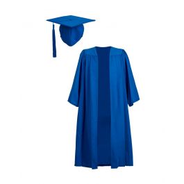 Primary School Graduation Gown and Elasticated Cap Set Royal Blue