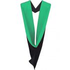 Simple Shape Academic Hood-Black & Emerald Green