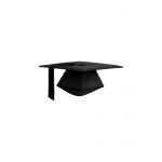Fitted Mortarboard Cap-20in.-21.5in. (52cm - 55cm, Hat Size: 6 7/8)-Black