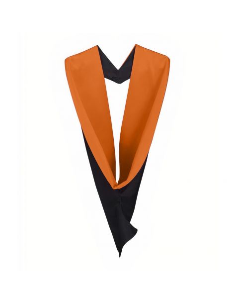Simple Shape Academic Hood-Black & Orange