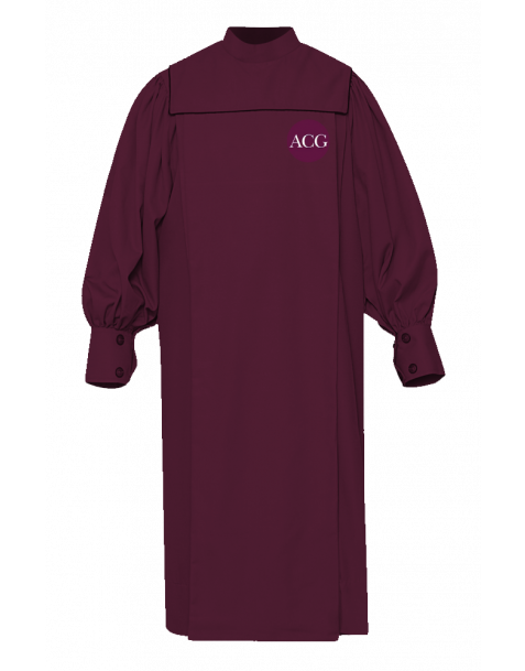 Personalised Adult Union Choir Robe in Maroon Red