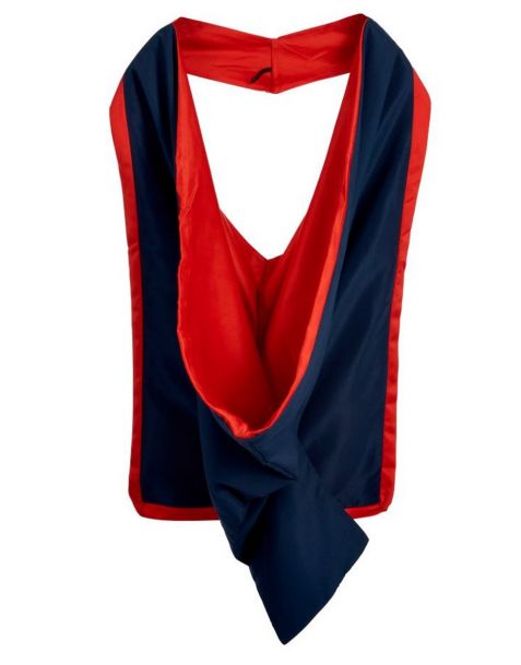 Full Shape Academic Hood-Navy Blue & Red
