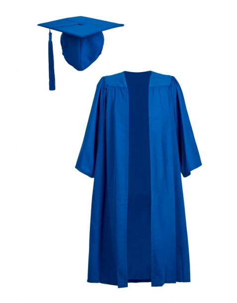 Economy Academic Gown and Mortarboard Cap Set Royal Blue