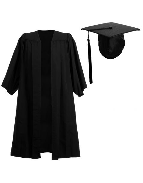 Economy Academic Gown and Mortarboard Cap Set Black