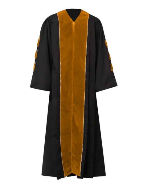 Grace Choir Robe with Pipping Gold in Black