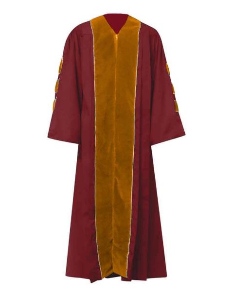 Grace Choir Robe with Pipping Gold in Maroon Red