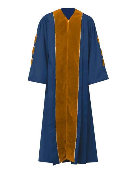 Grace Choir Robe with Pipping Gold in Navy Blue