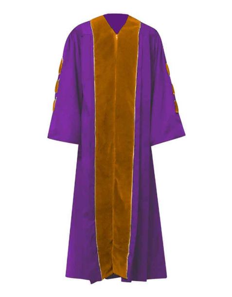 Grace Choir Robe with Pipping Gold in Purple