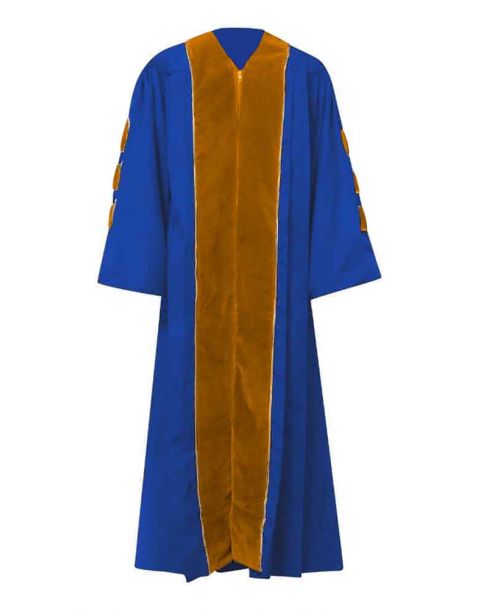 Grace Choir Robe with Pipping Gold in Royal Blue