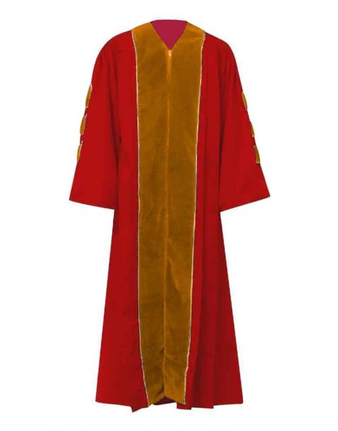 Grace Choir Robe with Pipping Gold in Scarlet Red