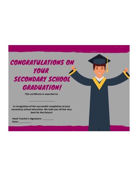 Secondary School Graduation Certificate