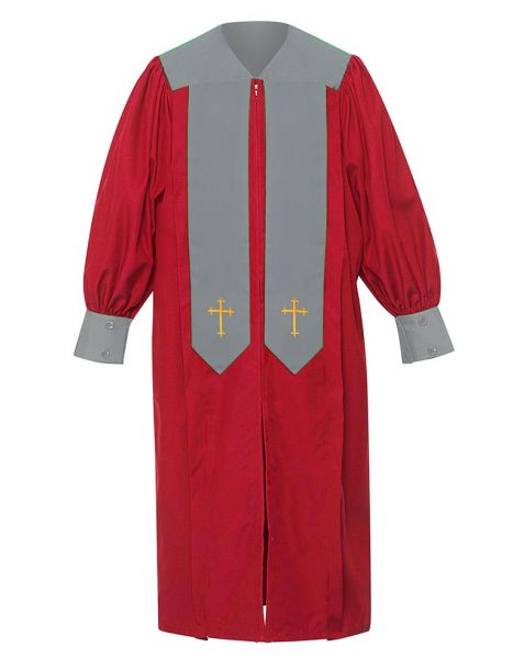 Children's Harmony Choir Robe with Latin cross embroidery in Scarlet Red