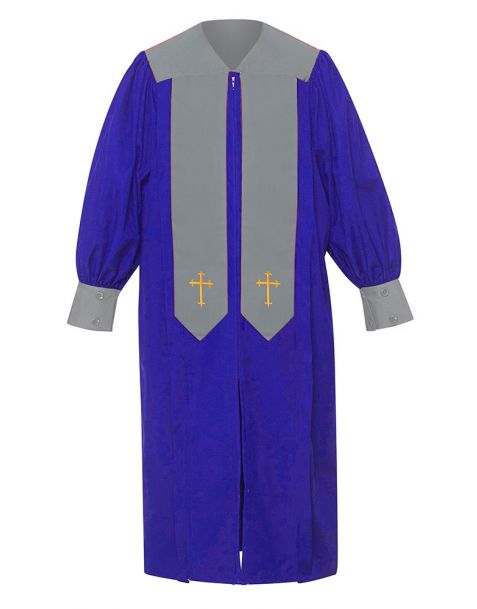 Children's Harmony Choir Robe with Latin cross embroidery in Royal Blue