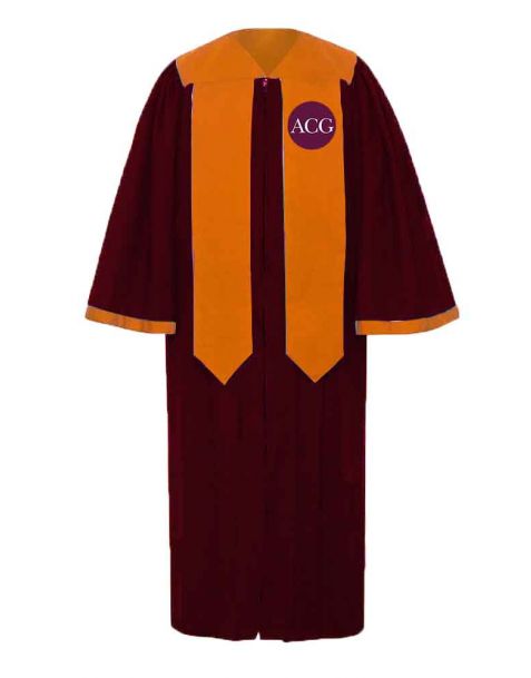 Personalised Adult Luxoria Classical Choir Robe in Maroon Red