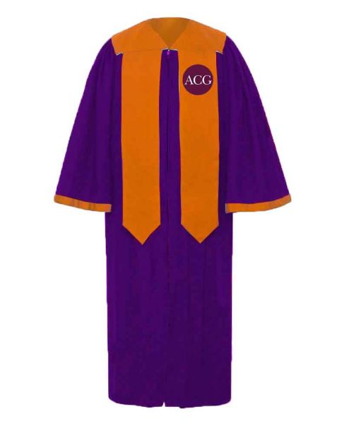Personalised Adult Luxoria Classical Choir Robe in Purple
