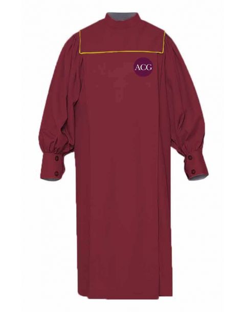 Personalised Children Union Choir Robe in Maroon Red