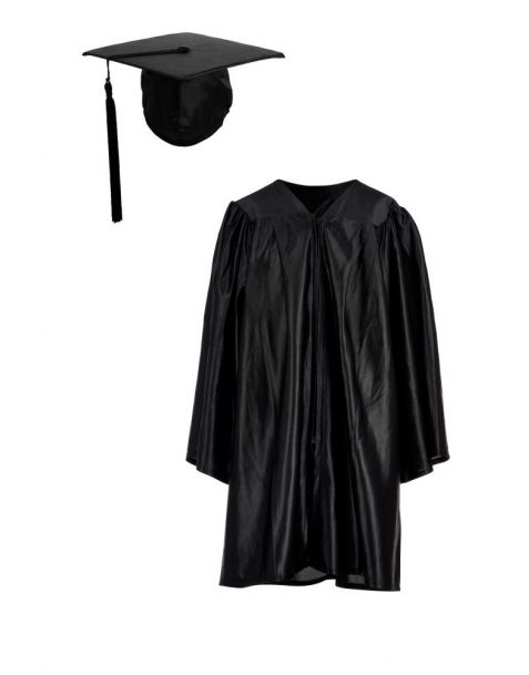 Nursery Graduation Gown & Cap Set Black