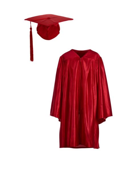 Nursery Graduation Gown & Cap Set Scarlet Red