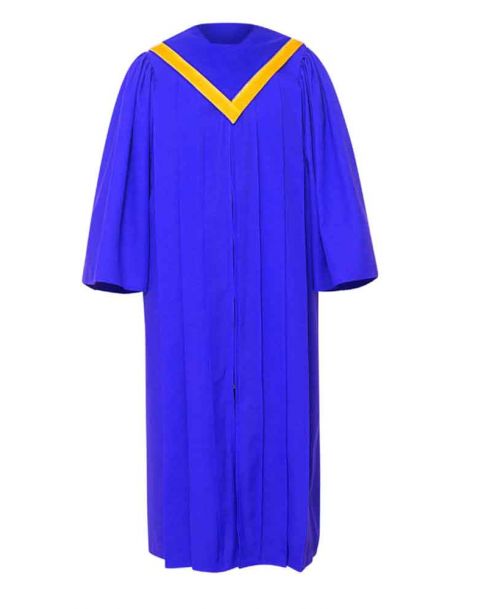 Adult Luxoria Choir Robe with V-Neckline in Royal Blue