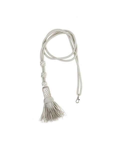 Pectoral Cross Cord with Tassel in Silver
