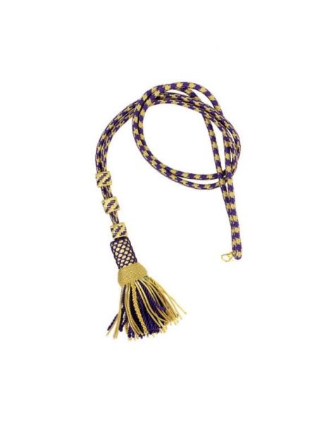 Pectoral Cross Cord with Tassel Purple and Gold