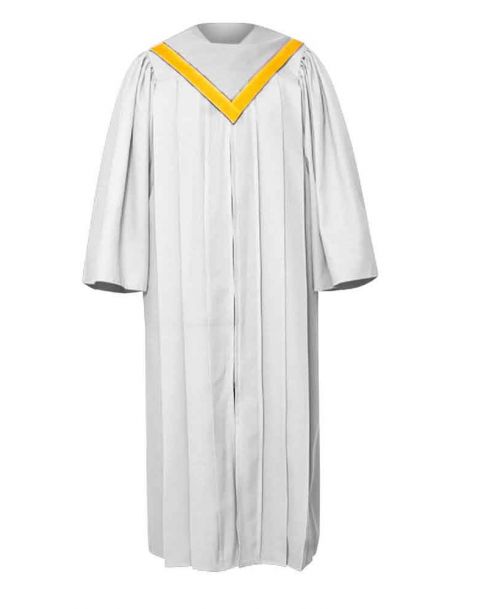 Adult Luxoria Choir Robe with V-Neckline in White